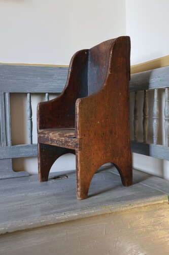 Early 19th Century Scottish vernacular bairns boarded & painted panel armchair