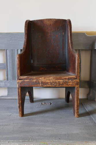 Early 19th Century Scottish vernacular bairns boarded & painted panel armchair