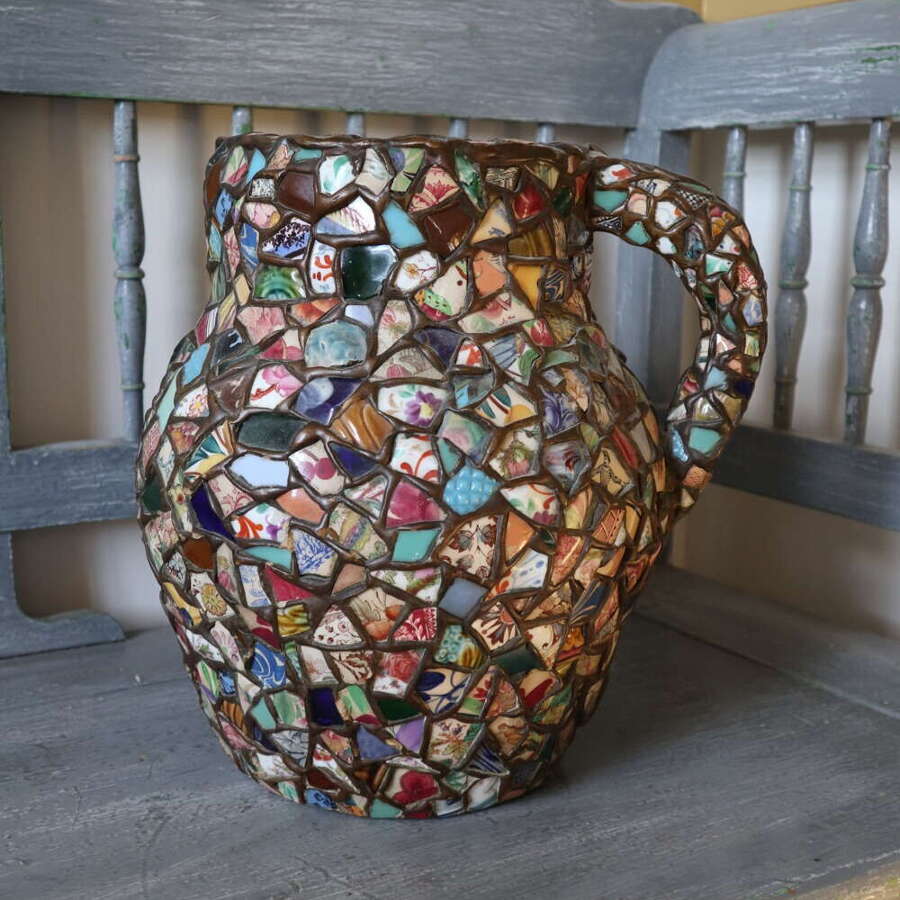 Early 20th Century Large French Pique Assiette terracotta jug