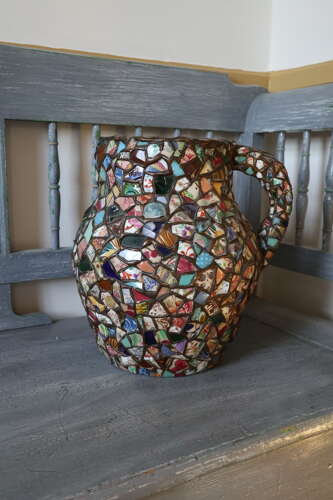 Early 20th Century Large French Pique Assiette terracotta jug