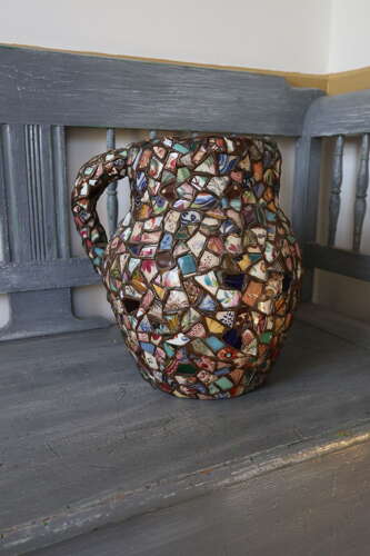 Early 20th Century Large French Pique Assiette terracotta jug