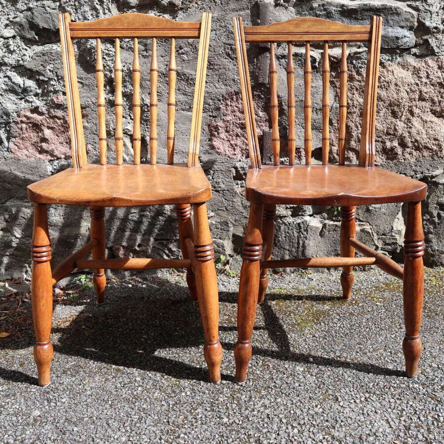 Victorian Scottish Vernacular Francis East & Co. Pair of Windsor Side Chairs c.1890-1910