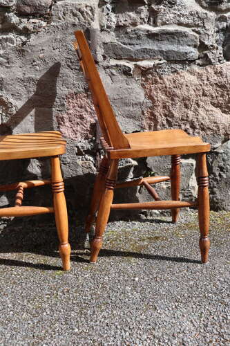 Victorian Scottish Vernacular Francis East & Co. Pair of Windsor Side Chairs c.1890-1910