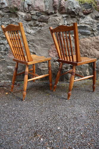 Victorian Scottish Vernacular Francis East & Co. Pair of Windsor Side Chairs c.1890-1910