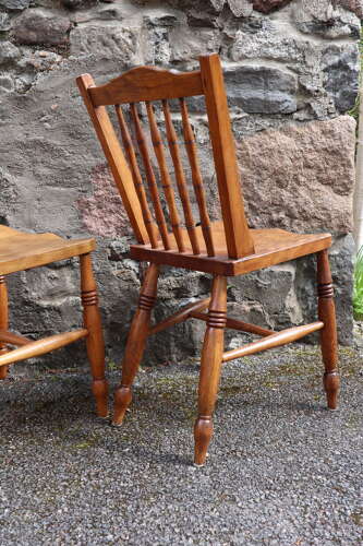Victorian Scottish Vernacular Francis East & Co. Pair of Windsor Side Chairs c.1890-1910