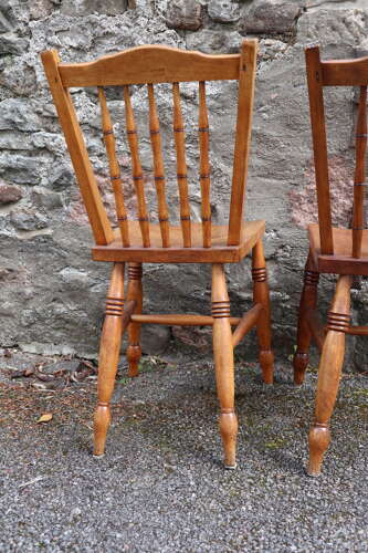 Victorian Scottish Vernacular Francis East & Co. Pair of Windsor Side Chairs c.1890-1910