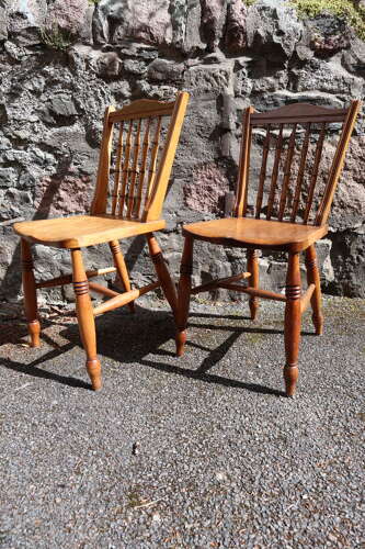 Victorian Scottish Vernacular Francis East & Co. Pair of Windsor Side Chairs c.1890-1910