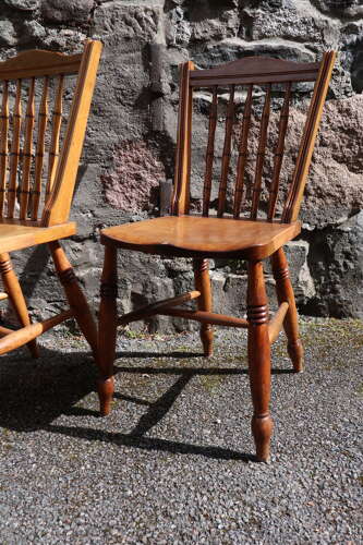 Victorian Scottish Vernacular Francis East & Co. Pair of Windsor Side Chairs c.1890-1910
