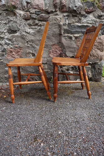 Victorian Scottish Vernacular Francis East & Co. Pair of Windsor Side Chairs c.1890-1910