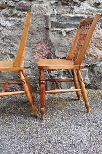 Victorian Scottish Vernacular Francis East & Co. Pair of Windsor Side Chairs c.1890-1910
