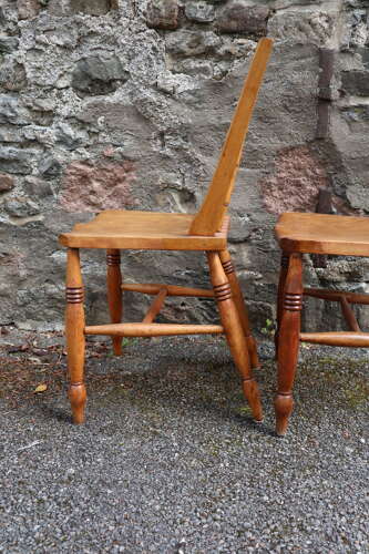 Victorian Scottish Vernacular Francis East & Co. Pair of Windsor Side Chairs c.1890-1910