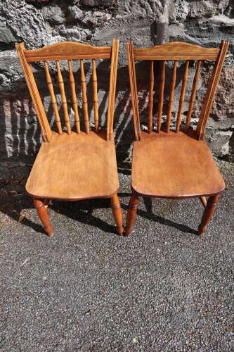 Victorian Scottish Vernacular Francis East & Co. Pair of Windsor Side Chairs c.1890-1910