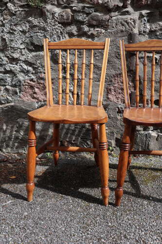 Victorian Scottish Vernacular Francis East & Co. Pair of Windsor Side Chairs c.1890-1910