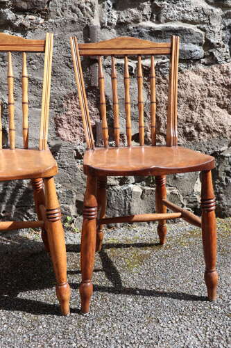 Victorian Scottish Vernacular Francis East & Co. Pair of Windsor Side Chairs c.1890-1910