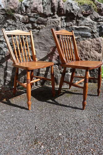 Victorian Scottish Vernacular Francis East & Co. Pair of Windsor Side Chairs c.1890-1910