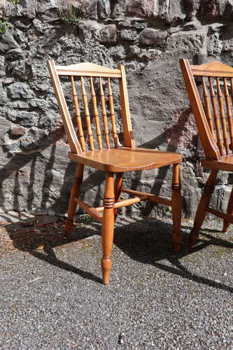 Victorian Scottish Vernacular Francis East & Co. Pair of Windsor Side Chairs c.1890-1910