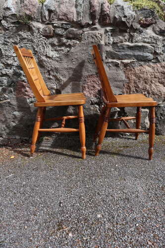 Victorian Scottish Vernacular Francis East & Co. Pair of Windsor Side Chairs c.1890-1910