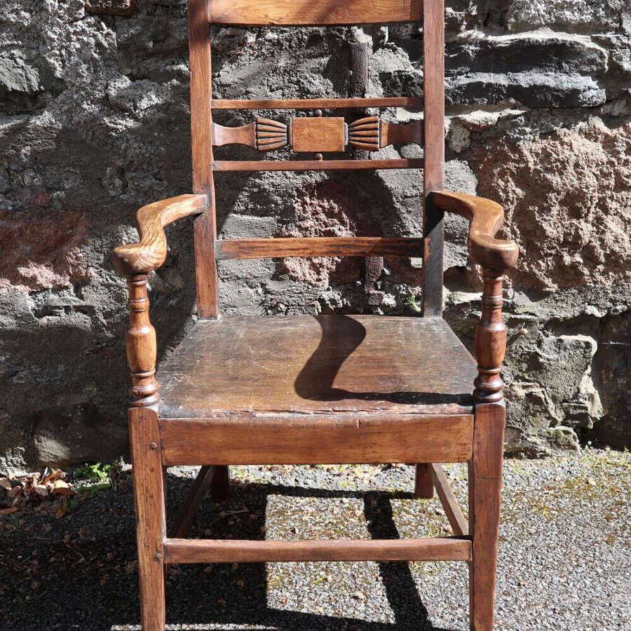 19th Century Scottish Vernacular tall-backed Glasgow pattern armchair