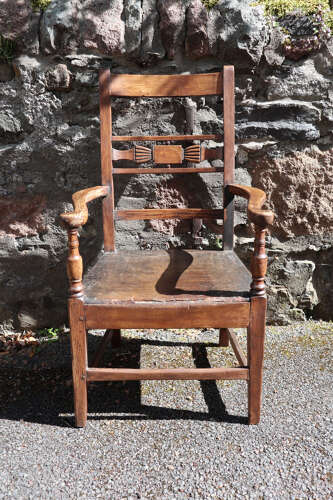 19th Century Scottish Vernacular tall-backed Glasgow pattern armchair