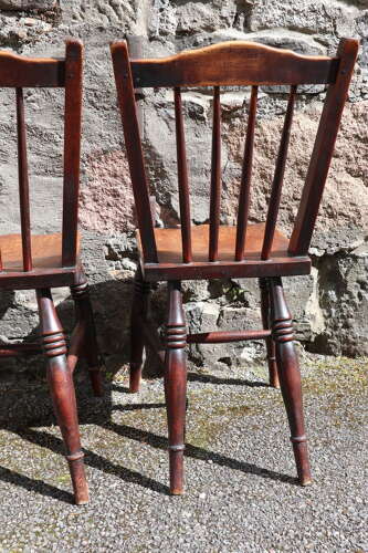 Victorian Scottish Vernacular Francis East & Co. Pair of Windsor Side Chairs c.1880-1895
