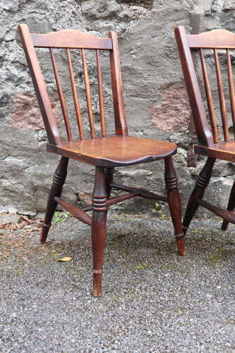 Victorian Scottish Vernacular Francis East & Co. Pair of Windsor Side Chairs c.1880-1895