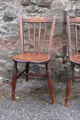 Victorian Scottish Vernacular Francis East & Co. Pair of Windsor Side Chairs c.1880-1895