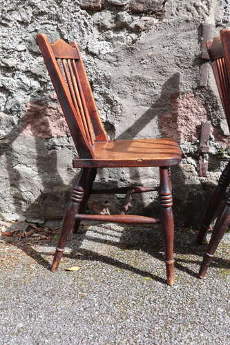 Victorian Scottish Vernacular Francis East & Co. Pair of Windsor Side Chairs c.1880-1895