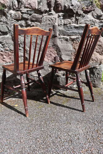 Victorian Scottish Vernacular Francis East & Co. Pair of Windsor Side Chairs c.1880-1895