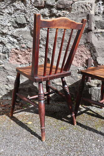 Victorian Scottish Vernacular Francis East & Co. Pair of Windsor Side Chairs c.1880-1895