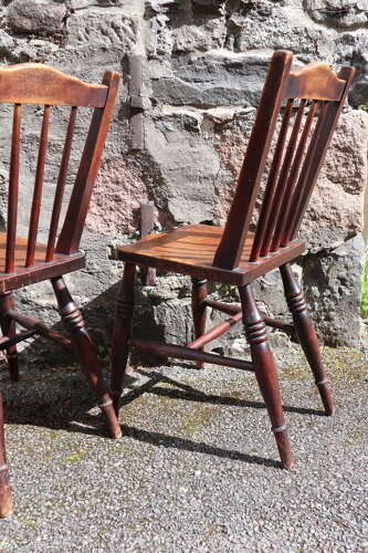 Victorian Scottish Vernacular Francis East & Co. Pair of Windsor Side Chairs c.1880-1895