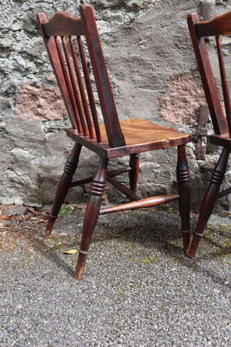 Victorian Scottish Vernacular Francis East & Co. Pair of Windsor Side Chairs c.1880-1895