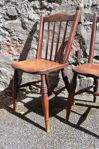 Victorian Scottish Vernacular Francis East & Co. Pair of Windsor Side Chairs c.1880-1895