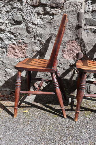 Victorian Scottish Vernacular Francis East & Co. Pair of Windsor Side Chairs c.1880-1895