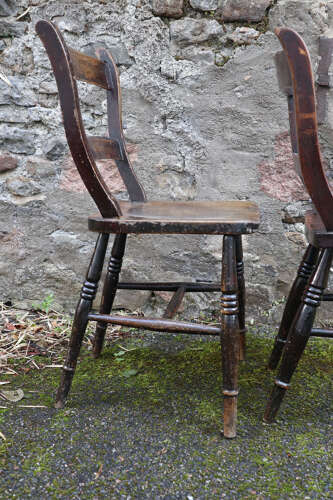 Victorian Scottish vernacular Pair of Oxford Windsor chairs 1890-1910.