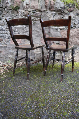 Victorian Scottish vernacular Pair of Oxford Windsor chairs 1890-1910.