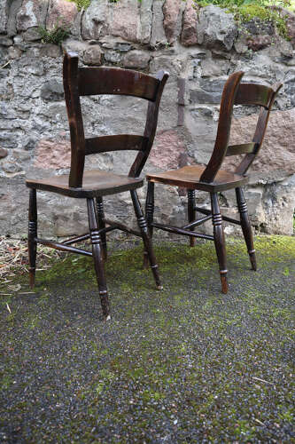 Victorian Scottish vernacular Pair of Oxford Windsor chairs 1890-1910.