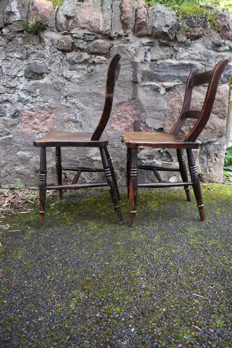 Victorian Scottish vernacular Pair of Oxford Windsor chairs 1890-1910.