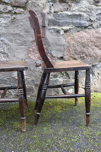 Victorian Scottish vernacular Pair of Oxford Windsor chairs 1890-1910.