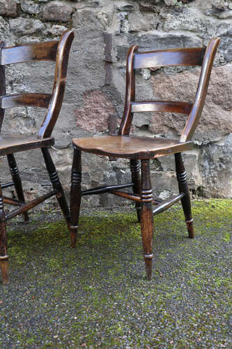Victorian Scottish vernacular Pair of Oxford Windsor chairs 1890-1910.