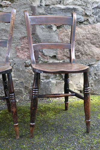 Victorian Scottish vernacular Pair of Oxford Windsor chairs 1890-1910.
