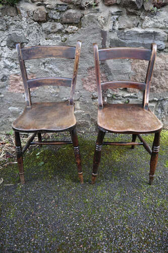 Victorian Scottish vernacular Pair of Oxford Windsor chairs 1890-1910.